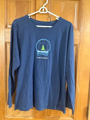 Life is good women’s crusher tee sleeve Christmas snow globe size xlarge . thumbnail 1