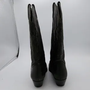 Wild Pair Black Leather Western Cowboy Boots Women 7B Pointed Toe Brazil thumbnail 5