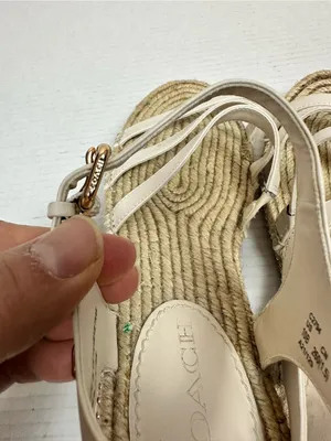 Coach Carissa Leather Women's Espadrille Chalk Gold Pearl | C2794 - Size 10 B thumbnail 7