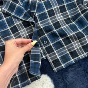 Brandy Melville Plaid Cropped Button Up Shirt thumbnail 3
