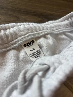 Pink Ivy Fleece High Wait Oatmeal Beige Sweatpants Size L thumbnail 3