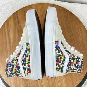 Vans Sk8 Hi Tapered Floral Sneakers White Suede Canvas‎ Multi 3.5 Men 5 Women thumbnail 4
