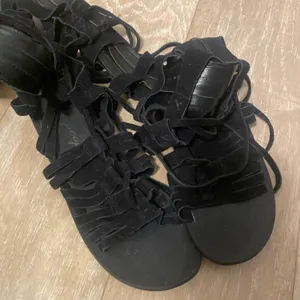 Free People Cypress Suede X Embroidered Calf Lace Up Gladiator Sandals Shoe 7 37 thumbnail 3