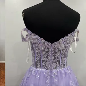 Sherri Hill 55500 Lilac Purple Tiered Ruffle Prom Gown sz 8 thumbnail 6