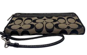 COACH Black Signature Canvas Wristlet Wallet thumbnail 3