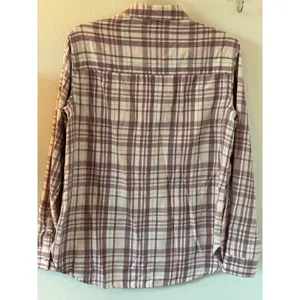 Jachs Girlfriend Purple Plaid Button Down Shirt Long Sleeve Rayon Blend Top thumbnail 2