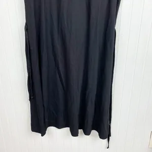 Theory Vormond K Atmos Light Dress Black Tie Waist Lagenlook Short Sleeve Medium thumbnail 6
