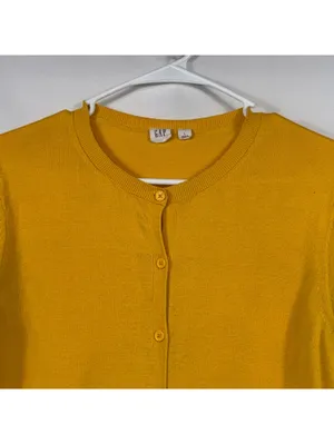 Gap Mustard Yellow Button Front Cardigan Size L thumbnail 2