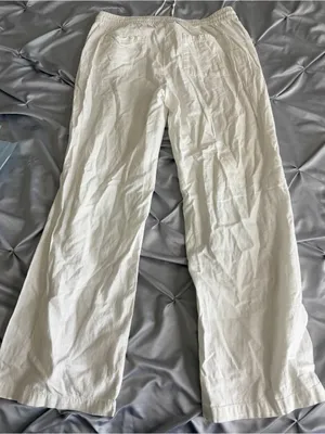 Old Navy White Wide-Leg Drawstring Pants thumbnail 2