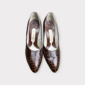 Palizzo‎ Brown Croc High Heels. Vintage Size 6A thumbnail 2
