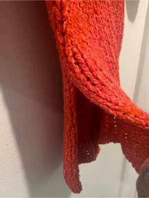 Free People Cozy Open-Stitch V-Neck Sweater in Orange thumbnail 8