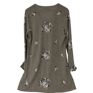 Figueroa & Flower Floral Embroidered Longline Cardigan Sweater Grey Boho Size XL thumbnail 16