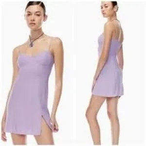 Sunday Best Mini‎ Dress Women Small Purple Sinclaire Bustier Slit Summer Crepe thumbnail 2