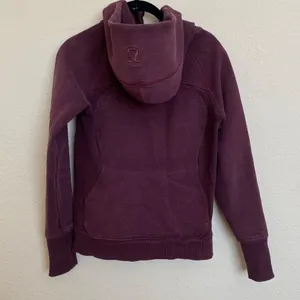 Lululemon zip up Scuba Classic Cotton Fleece Heathered Bordeaux Drama size‎ 4 thumbnail 9