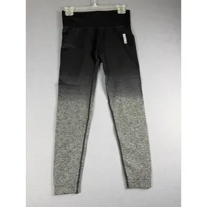 Gymshark Womens Ombre Seamless High Waisted Leggings Black Grey Gradient Tights thumbnail 2