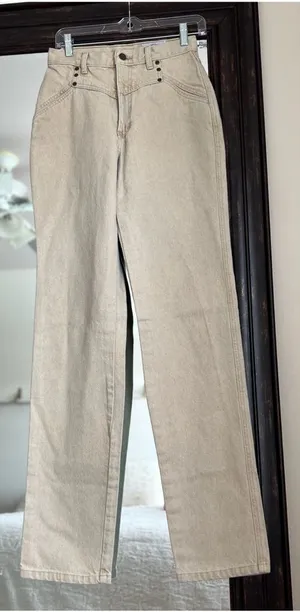 Vintage Wrangler Quarterhorse Khaki Jeans size MEASUREMENTS thumbnail 1