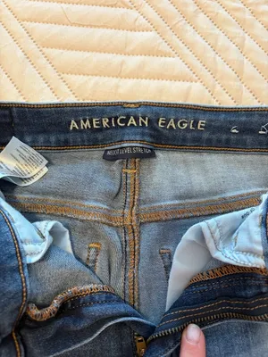 American Eagle Super Hi Rise jeggins Distressed Jeans - Blue Wash Size 4 thumbnail 2