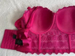 Windsor Pink Lace Corset Bustier Top Rhinestone Y2K Party Crop thumbnail 5