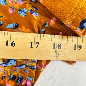 Savage Fenty Orange Velvet Floral Mini Dress Womens 10 Short Sleeve High Neck thumbnail 11