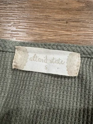ALTAR’D STATE Fairy Pale Green Long Sleeve Pleated Babydoll Blouse | Size Small thumbnail 2