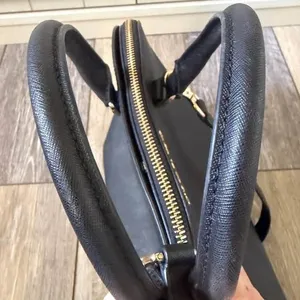 Michael Kors Cindy Large Dome Satchel Black & Gold Shoulder Bag Purse thumbnail 4