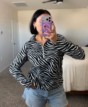 Y2K zebra fleece thumbnail 1
