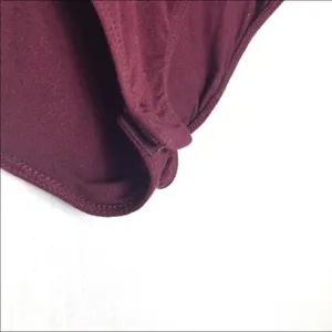 Solemio Maroon Lace Up Snap Bottom Bodysuit Size Small thumbnail 6