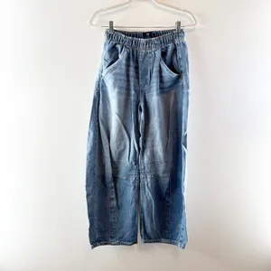 GAP Easy Pull On High Rise Elastic Waist Horseshoe Barrel Jeans Blue XXS thumbnail 2