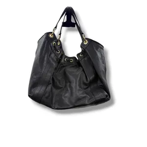 Michael Kors‎ Black Pebbled Leather Hobo Bag Large Gold Hardware Drawstring Y2K thumbnail 2