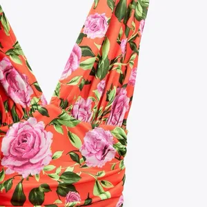 NWT ZARA Floral Print Bodysuit Size Small thumbnail 12