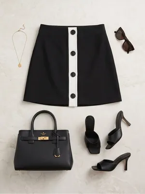 Kate Spade Black & White Skirt • Chic Boutique Mini Skirt thumbnail 1