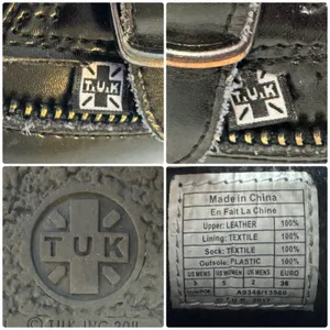 T.U.K Viva Mondo Cow Hair Leather Pointed Creeper Black Shoes Double Buckle 3/5 thumbnail 11