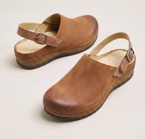 Dansko Chestnut Brown Leather Slingback Clogs thumbnail 1