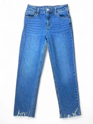Wild Fable Women’s High-Rise Straight Leg Jeans – Size 2, Raw Hem, Medium Wash thumbnail 1