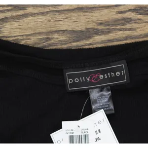 NWT Polly & Esther Juniors Solid Scoop-Neck Skimmer Top Black L thumbnail 5