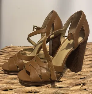Michael Kors tan block heels thumbnail 1