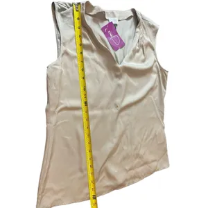 Jami’s Collectibles Boutique Gray/tan Sleeveless V-neck Dressy Top Size 10 NWT thumbnail 10