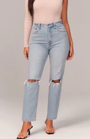 Abercrombie & Fitch SHORT The Ankle Straight Ultra High Rise Jeans Size 26/2S thumbnail 1