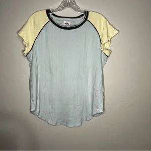 We‎ The Free Blue/Yellow Block That Baby Raglan Baseball Colorblock T-shirt thumbnail 3