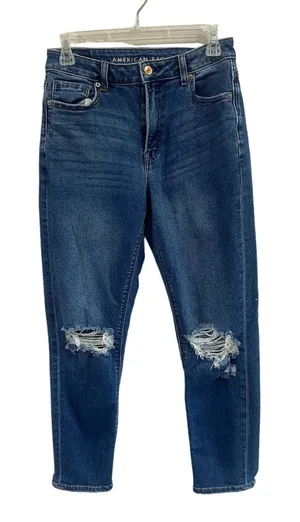 American Eagle‎ Stretch Mom Jean Distressed Knees Size 4 thumbnail 1