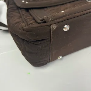 Vera Bradley Brown Quilted Briefcase Messenger Laptop Bag Floral‎ Lining thumbnail 7
