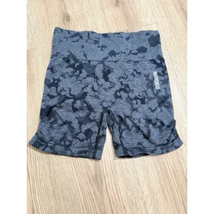 Gymshark Adapt Camo Seamless Biker Shorts Black Grey Ruched Size Small Estimated thumbnail 2