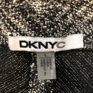 DKNYC Marled A-Line Knit Skirt Gray Black Textured Flare – L thumbnail 2