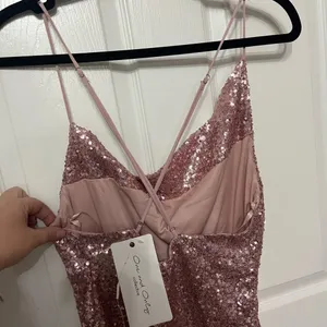 NWT ONE‎ AND ONLY COLLECTIVE lined sequin detail mini dress in blush thumbnail 5
