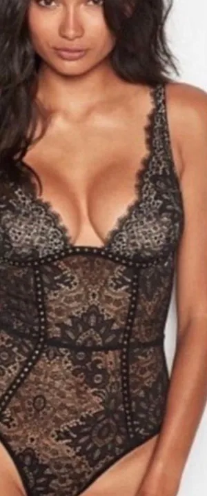 Victoria's Secret Black Rivet Bodysuit thumbnail 1