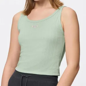 Uniqlo GU Cotton Blend Cropped Tank Top | Dry | Flower Baby Tee NWT Light Green thumbnail 1