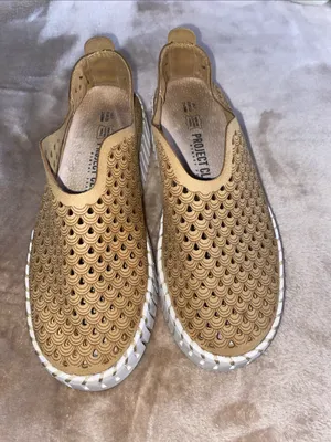 Women's Tan Slip-On Perforated Casual Sneakers thumbnail 2