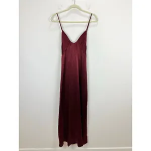 J.Crew Cross Back Dress Textured Satin Slip Burgundy Evening Formal US 14 NWT thumbnail 5