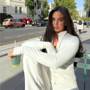 Alo Yoga Alosoft 1/2 Zip Rapid Pullover in White XS thumbnail 1