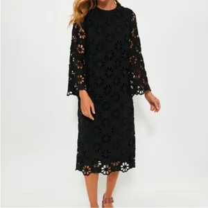 NWT Tuckernuck Hutton Midi Dress Noir Eyelet Lace Black Cocktail Dress S thumbnail 3